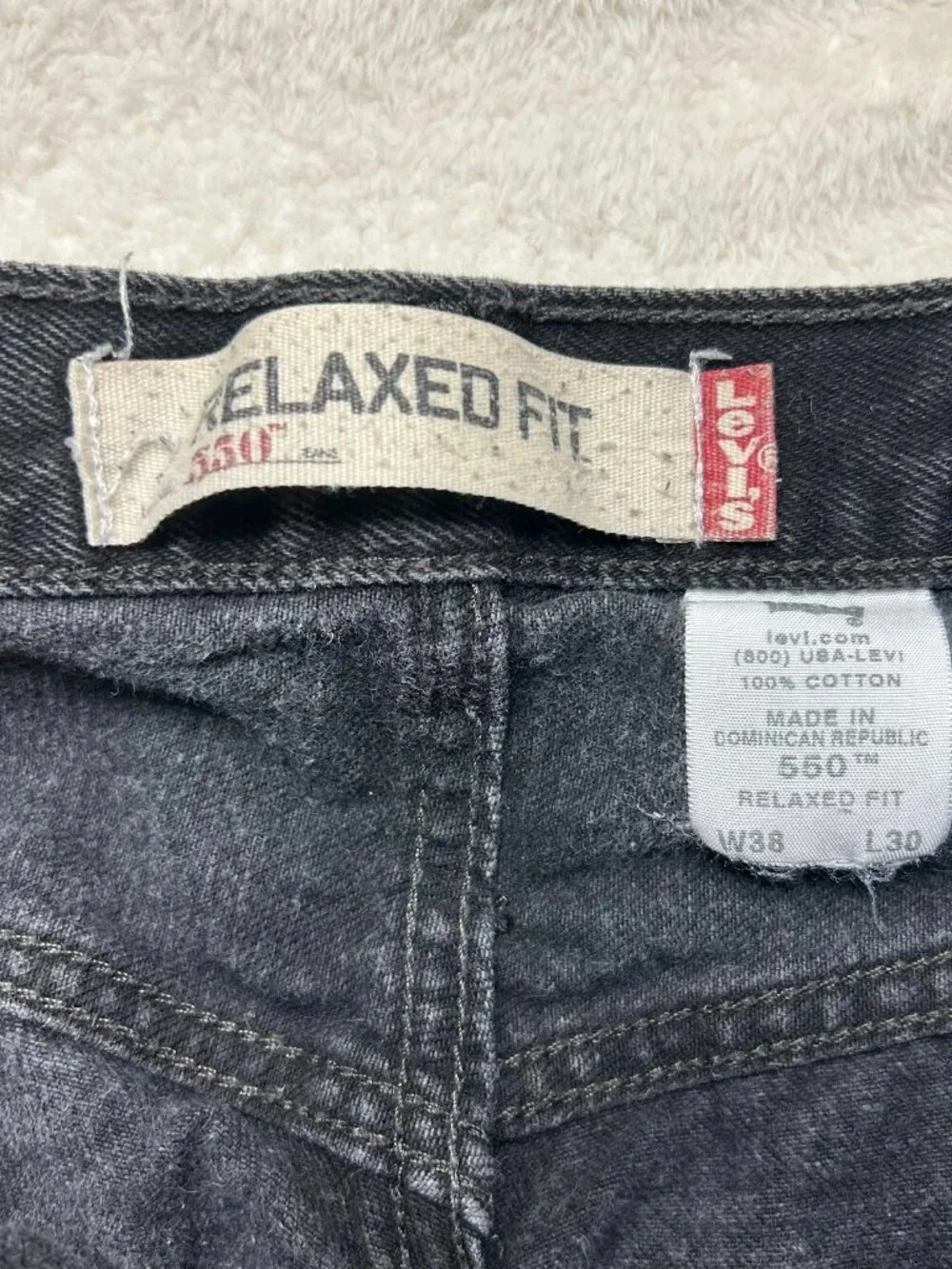 Vintage Levi's 550 Black Jeans Mens 36x30 Tapered Leg Denim Relaxed Fit 5-Pocket